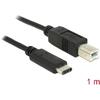 Delock Cable USB Type-C 2.0 male > USB 2.0 Type-B male 1m black