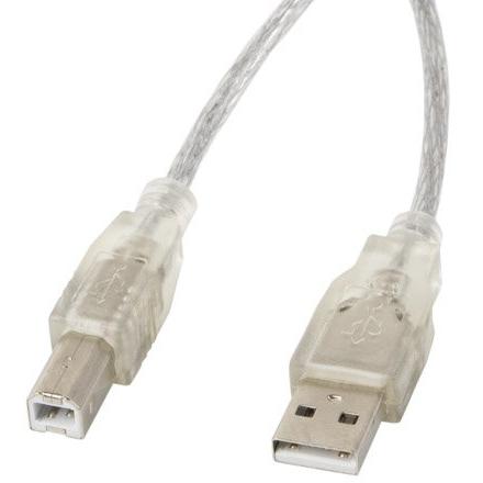Lanberg cable USB 2.0 AM-BM transparent 1.8m