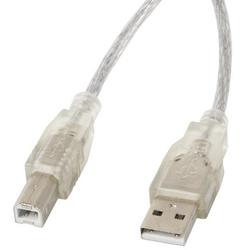Lanberg cable USB 2.0 AM-BM with ferrite transparent 1.8m