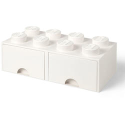 Cutie depozitare LEGO 2x4 cu sertare, alb (40061735)