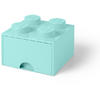 LEGO® Cutie depozitare LEGO 2x2 cu sertar, aqua (40051742)