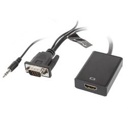 Lanberg adapter VGA(M) + audio 3.5mm -> HDMI(F) 20cm
