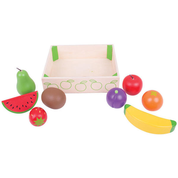 BigJigs Toys Cutiuta cu fructe din lemn