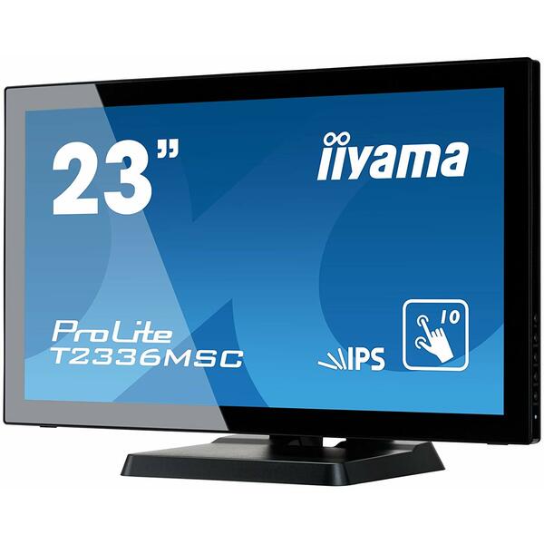 Monitor LED IIYAMA TOUCHSCREEN T2336msC-B2 23'', 5ms, VGA, DVI-D, HDMI, USB, NEGRU