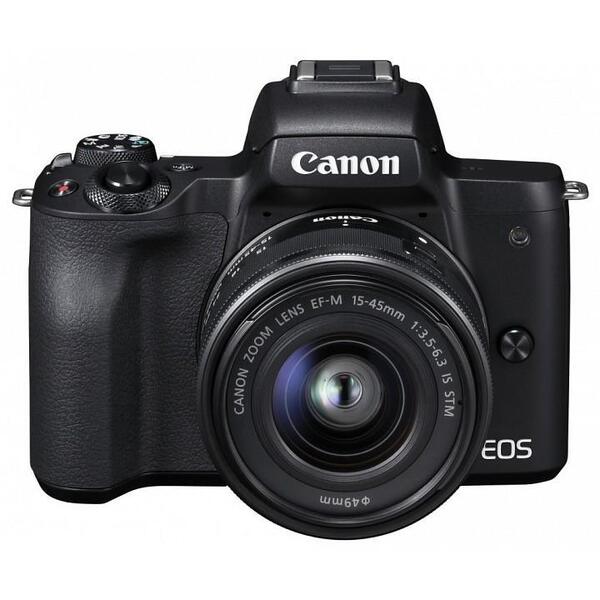 Kit Aparat Foto Canon Eos M50 (Cu Un Obiectiv 15-45mm Is Stm), Negru