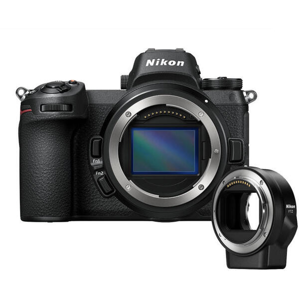 Aparat Foto Mirrorless Nikon Z6, Full-Frame, 24.5 Mp, 4k, Wi-Fi, Body + Adaptor Ftz