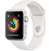 Apple Watch 3, 42mm, Carcasa Aluminiu, Bluetooth, Wi-Fi, Bratara Silicon, Rezistent la apa si praf, Alb