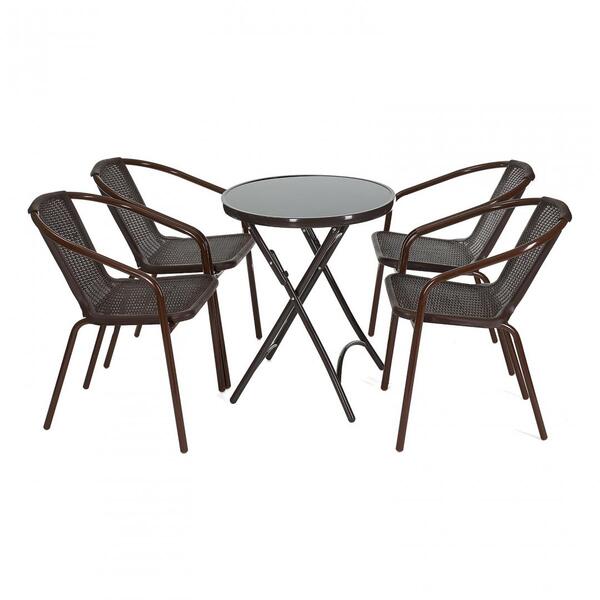 Set mobilier gradina Heinner Royal, masa, 4 scaune, ratan plastic