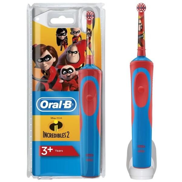 Periuta de dinti electrica pentru copii Oral-B D12.513 Vitality, Curatare 3D, The Incredibles
