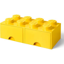 Cutie depozitare LEGO 2x4 cu sertare, galben (40061732)
