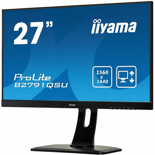 Monitor LED IIyama Gaming B2791QSU-B1 27 inch 2K 1 ms Black FreeSync 75Hz