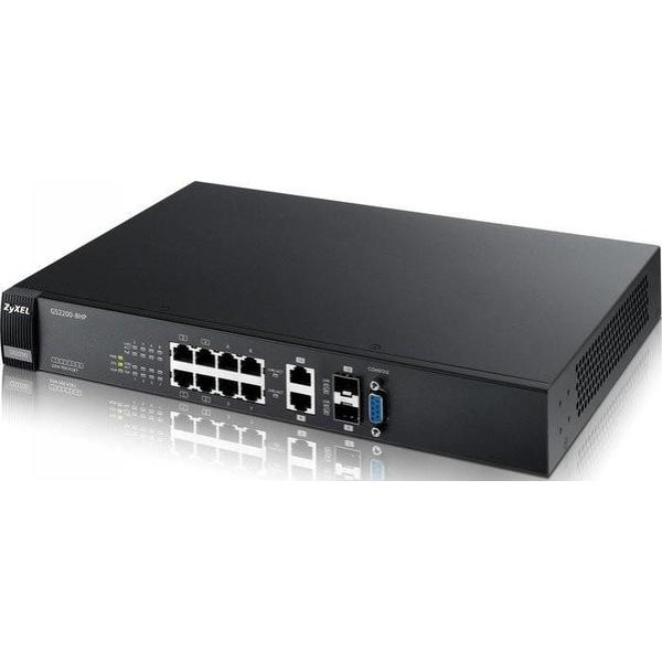 Zyxel Gs2210-8hp 8-Port Gbe L2 Poe Switch, Separate 2x Gbe Combo (Rj45/Sfp) Port