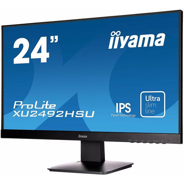 Monitor LED IIYAMA PROFESIONAL PROLITE XU2492HSU 24" IPS, FULL HD, 5ms, HDMI, USB, DISPLAY PORT, 2 DIFUZOARE 2W