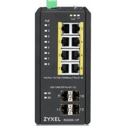 Zyxel Rgs200-12p Industrial Switch 8x Gbe+4x Sfp, Poe Din Rail/Wall Mount, Ip30