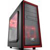 CARCASA DEEPCOOL ATX Mid-Tower,   2* 120mm RED LED fan (incluse), side window, front audio &amp; 1x USB 3.0, 1x USB 2.0, red&amp;black "TESSERACT SW-RD"