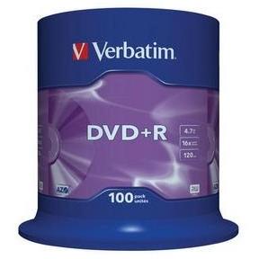 Blank Dvd+R Verbatim Sl 16x 4.7gb 100pk Spindle Matt Silver "43551"