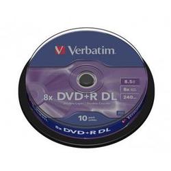 Blank Dvd+R Verbatim Dl 8x 8.5gb 10pk Spindle Matt Silver "43666"