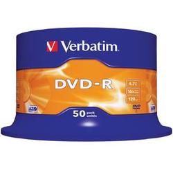 Blank Dvd-R Verbatim Sl 16x 4.7gb 50pk Spindle Wide Inkjet Printable No Id "43533"