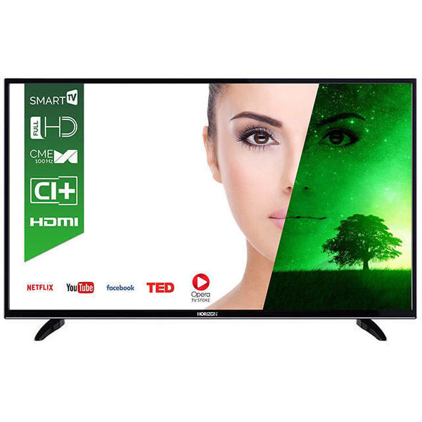 LED TV HORIZON 39HL7330F, 39" DLED / FHD / Smart TV (WiFi built-in) + DTS / 100Hz (CME) / USB Player (mpeg4, mkv) / VeryNarrow (12mm) / Double Neck-Foot Stand / Black