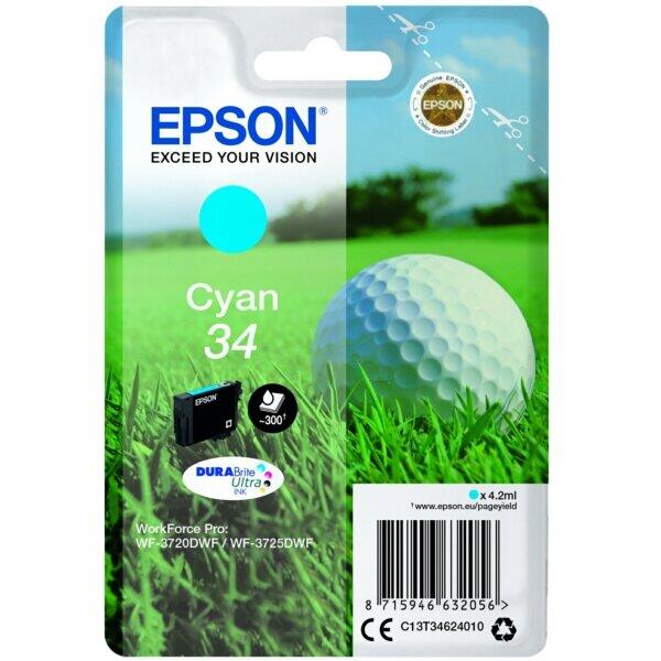 Ink Golf ball Singlepack Epson Cyan 34 DURABrite Ultra | 4,2 ml