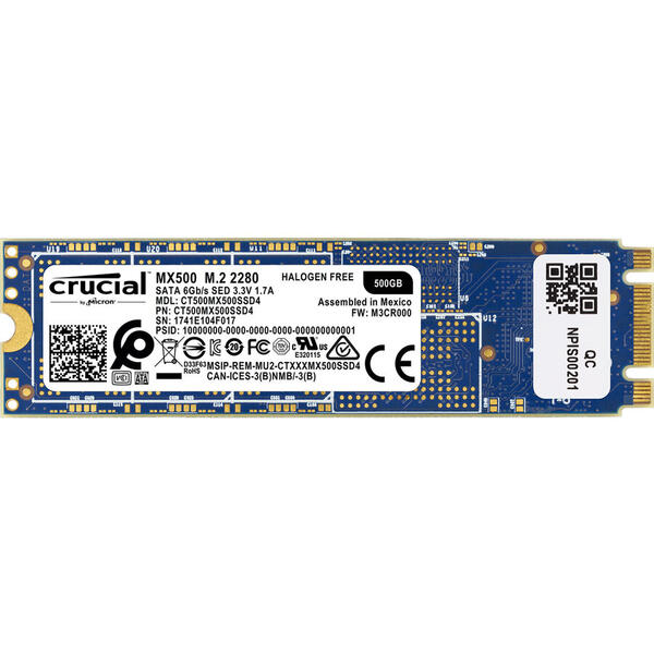 Crucial Mx500 M.2 Type 2280 Ssd 500gb (Read/Write) 560/510 Mb/S