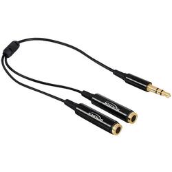 Delock Cable Audio Stereo jack male 3.5 mm > 2 x Stereo jack female 25 cm,black