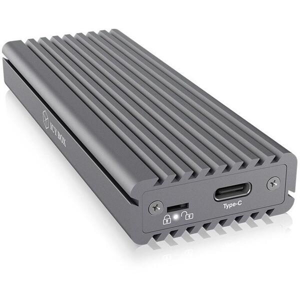 IcyBox External enclosure for M.2 NVMe SSD, USB 3.1 Type-C, Grey