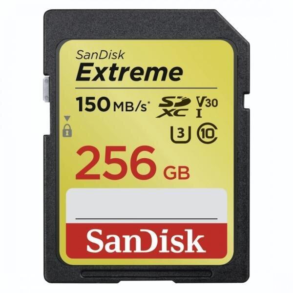 Card de memorie SanDisk Extreme 256GB SDXC, Class 10, UHS-I, U3, V30 (183526)