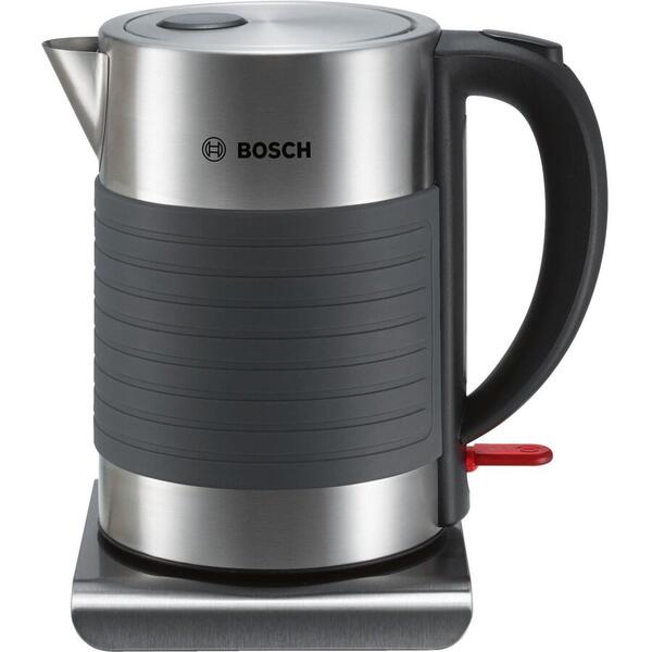Fierbator Bosch TWK7S05, 2200 W, 1.7 l, Inox/gri