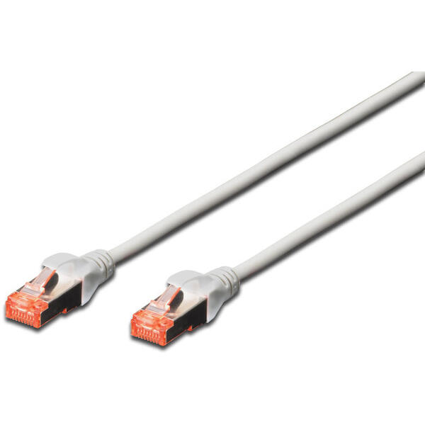 DIGITUS Premium CAT 6 SSTP patch cable, Length 1m, Color grey