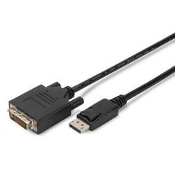 Cablu ASSMANN Displayport Male - DVI-D (24+1) Male, 3m, Black