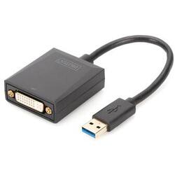 Adaptor Digitus Graphic, DVI - USB 3.0, Black