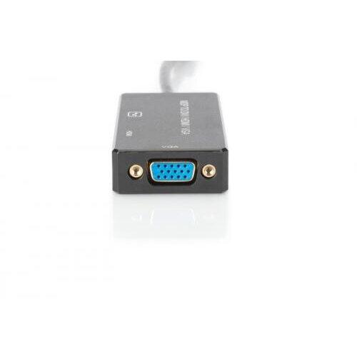 Adaptor ASSMANN 3in1, Mini DisplayPort Male - HDMI + DVI + VGA Female, Black