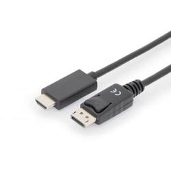 Cablu ASSMANN interlock, Displayport Male - HDMI Male, 1m, Black