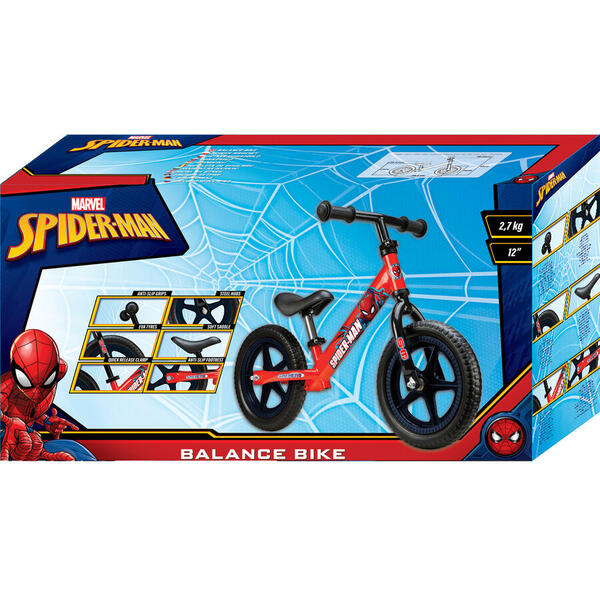 Bicicleta fara pedale 12 Spiderman Seven SV9944
