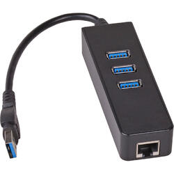 Akyga Hub USB 3.0 & network card AK-AD-32 3 x USB / RJ45 10/100/1000 15 cm