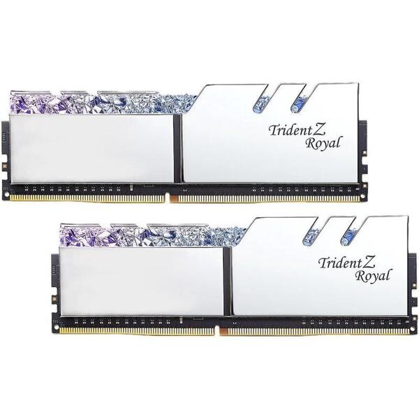 G.SKILL F4-3200C16D-16GTRS G.Skill Trident Z Royal DDR4 16GB (2x8GB) 3200MHz CL16 1.35V XMP 2.0 Silver
