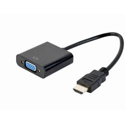 Adaptor Gembird, HDMI male - VGA female, 15 cm, Black