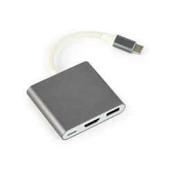 Adaptor Gembird, USB Tip C- USB 3.0 + HDMI, Space Grey