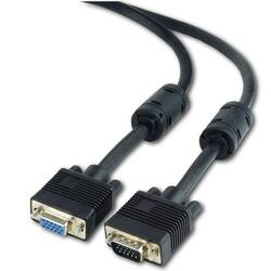 Cablu prelungitor VGA tata la VGA mama, dubluecranat, 10m,2xferrite, CC-PPVGAX-10M-B