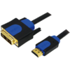 Cablu Logilink, HDMI male - DVI male, 10m, Black