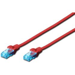 DIGITUS DK-1512-005/R DIGITUS Premium CAT 5e UTP patch cable, Length 0.5m, Color red