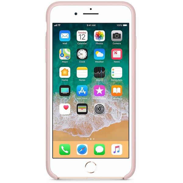 Husa din silicon pentru Apple iPhone 8 Plus / 7 Plus (mqh22zm/a), roz-cuart