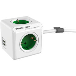 PowerCube Extended USB Type F Green 1.5 m, 4 prize, 2 usb