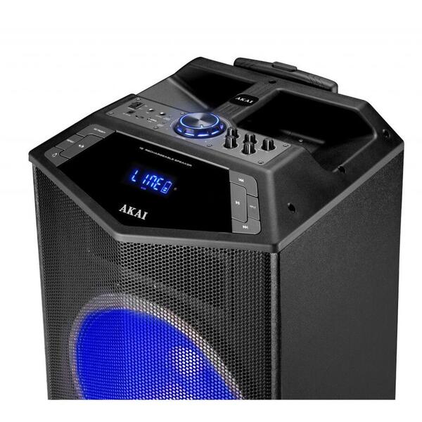 Boxa portabila Akai ABTS-DK15 cu BT, lumini disco, functie inregistrare, microfon