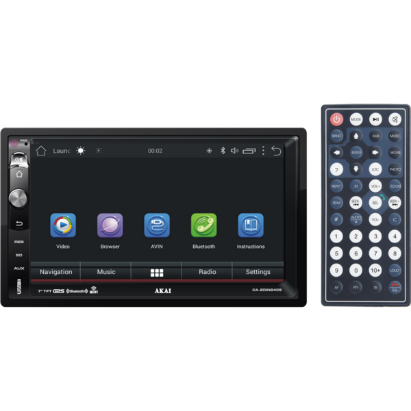Multi-Media Player 2-DIN Akai CA-2DIN2405, 7", Bluetooth, Android, USB, SD Card, GPS, telecomanda, 4x25W