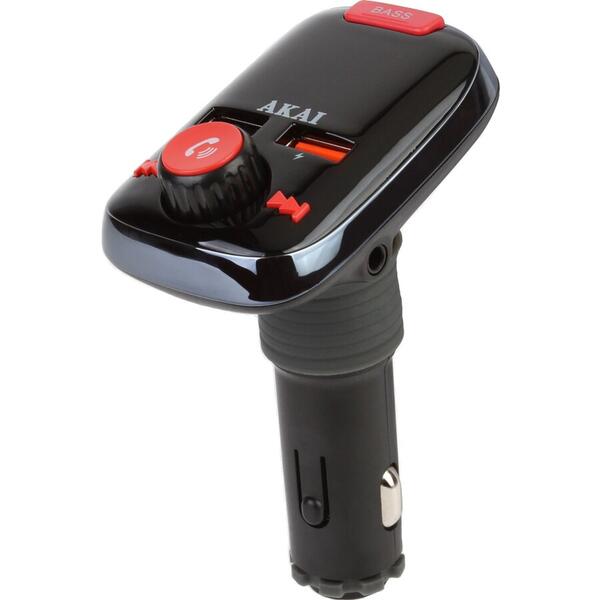 Modulator FM Akai FMT-74BT cu bluetooth , TF Card , AUX in/out, 2 x USB, functie player MP3