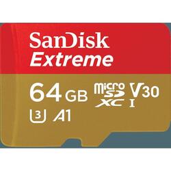 Card de memorie Sandisk microSDXC Extreme, 64 GB, UHS-I, V30, 160 MB/s, A1