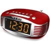Radio cu ceas retro Akai CE-1500, AM/FM, Ecran LED, Sleep Timer, Rosu