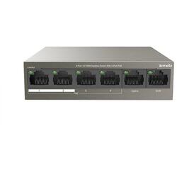 Switch desktop Tenda TEF1106P-4-63W cu 6 porturi 10/100Mbps, cu 4 porturi PoE, protectie fulger 6kV